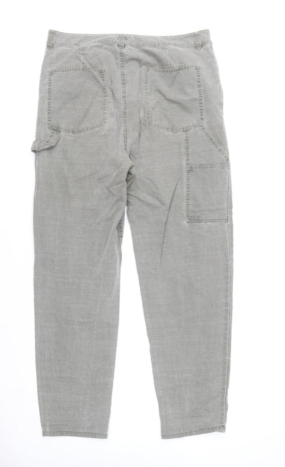 ASOS Design Men's Grey Cargo Trousers Size 34 Regular Fit