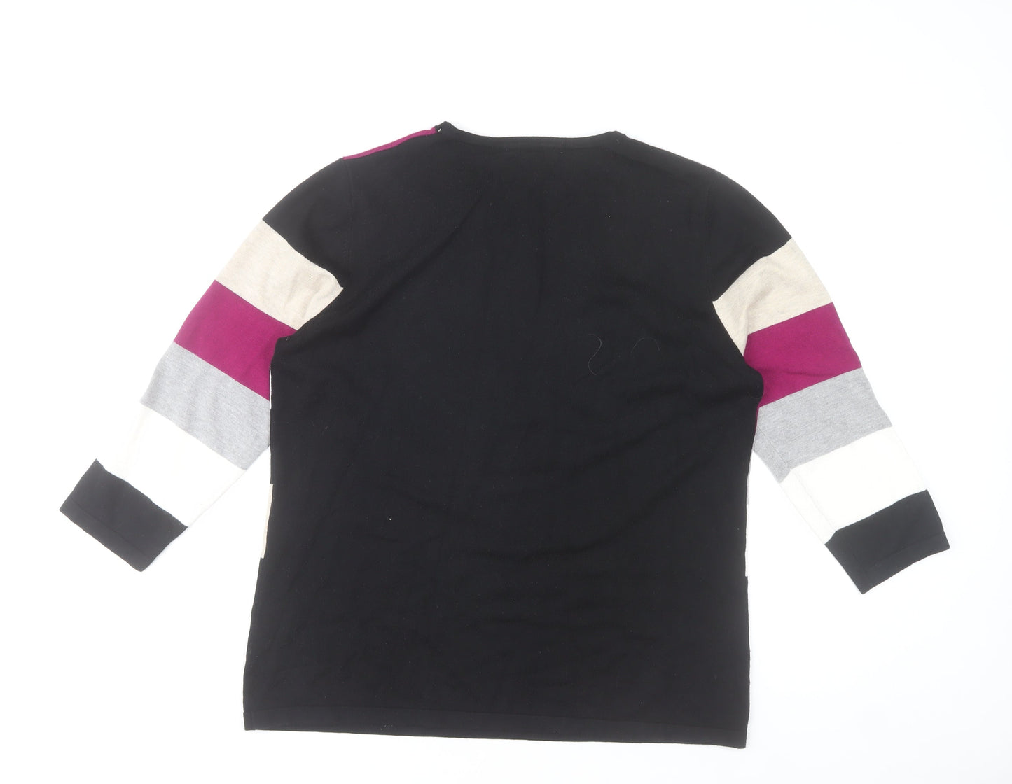 Anonymous Women's Multicoloured Striped Pullover Jumper Size M