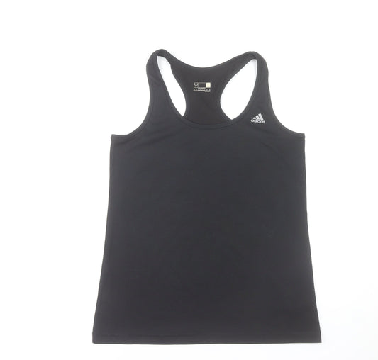 Adidas Womens Black Climalite Racerback Tank Top Size M 12-14