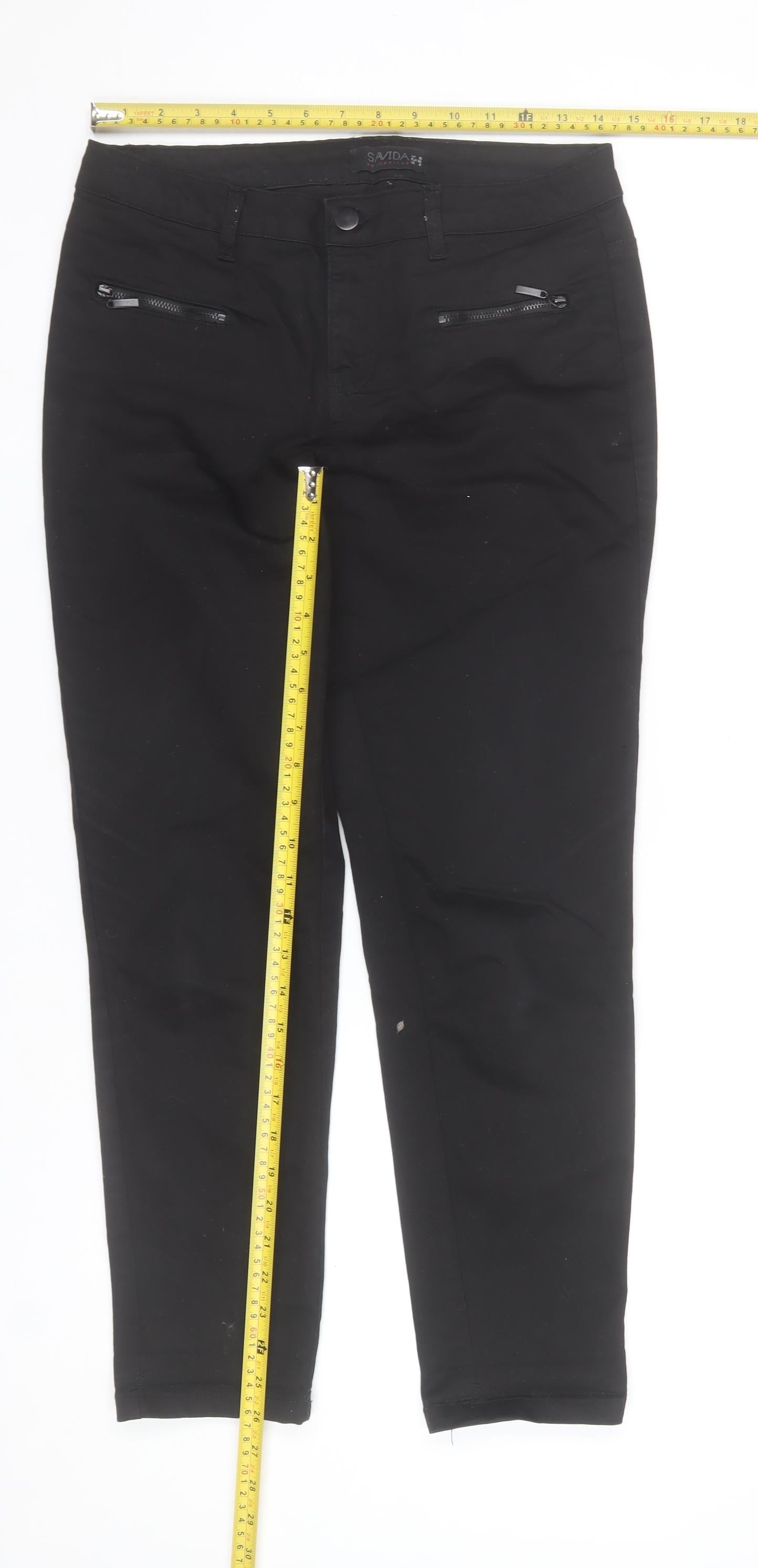 Savida Women's Black Skinny Jeans Size 10 Slim Fit Mid Rise Stretch