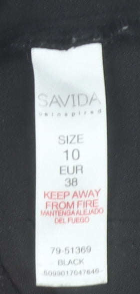 Savida Women's Black Skinny Jeans Size 10 Slim Fit Mid Rise Stretch