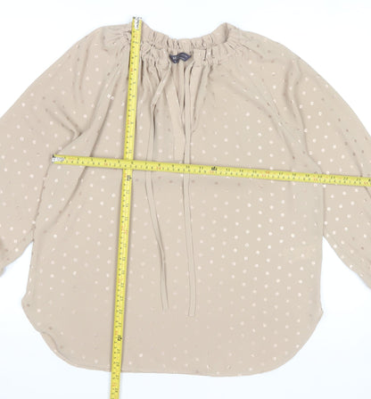 Marks and Spencer Womens Beige Polka Dot Tunic Blouse Size 10