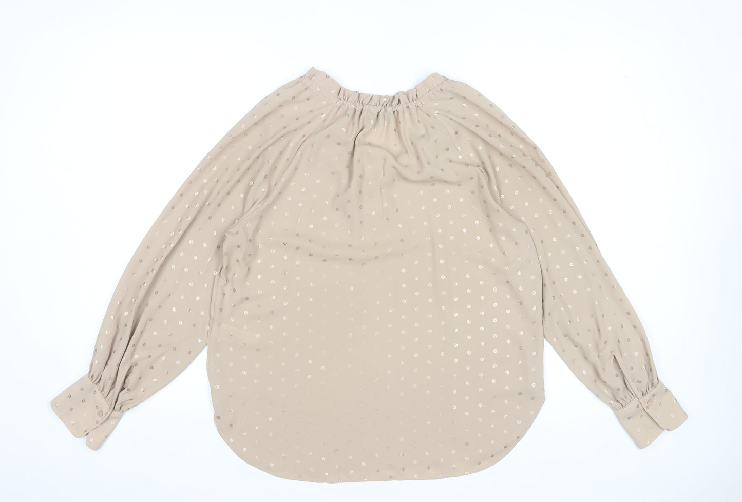 Marks and Spencer Womens Beige Polka Dot Tunic Blouse Size 10