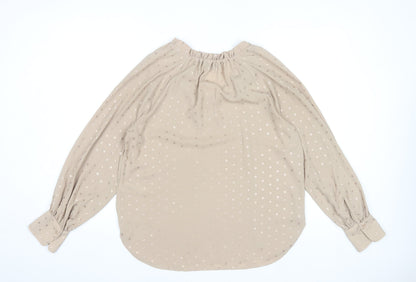 Marks and Spencer Womens Beige Polka Dot Tunic Blouse Size 10