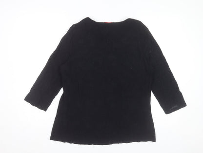 Dunnes Stores Women's Black Lace Beaded Neck Tunic Blouse Size 18