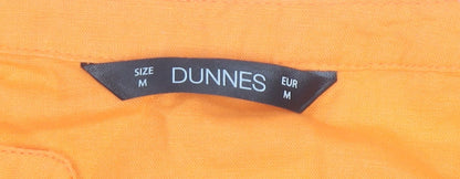 Dunnes Orange Linen Cotton 3/4 Sleeve Women's Tunic Blouse M