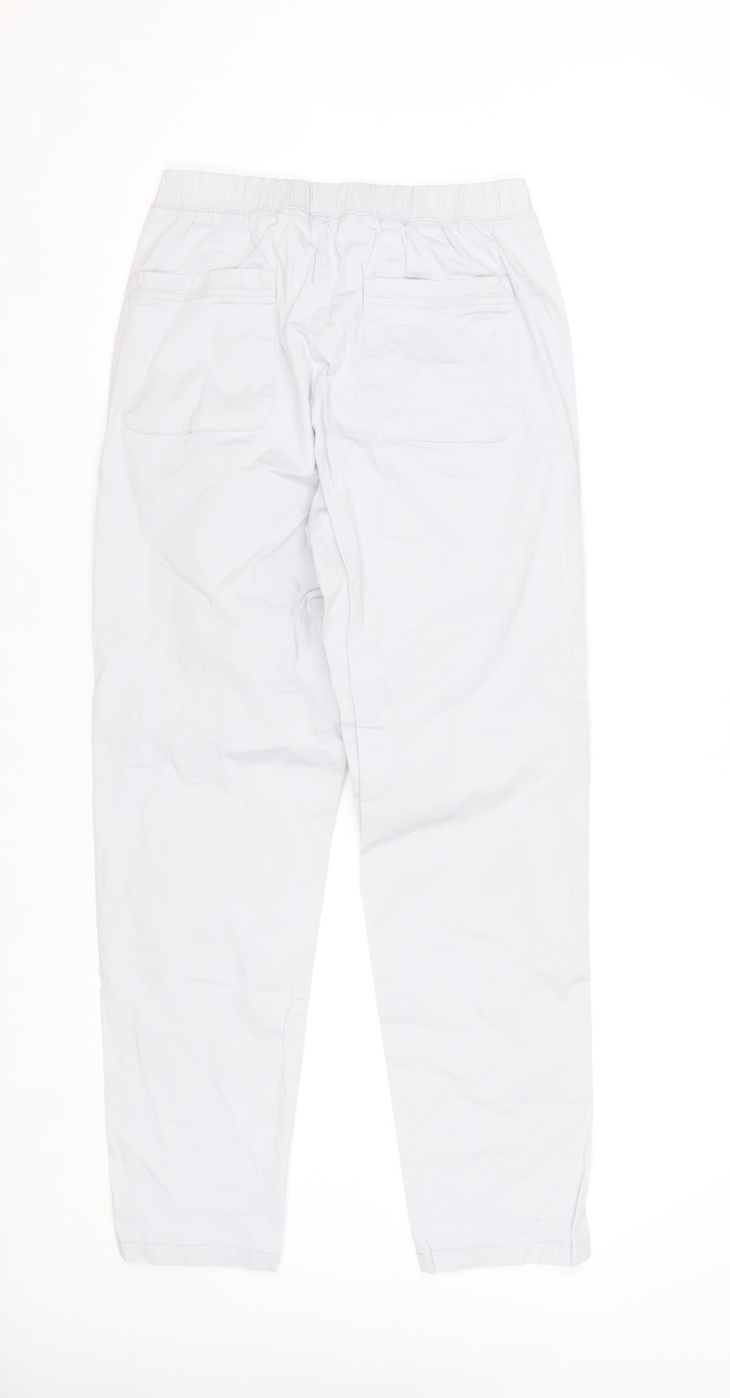 Dunnes Women's Grey Cargo Cotton Blend Elastic Waist Trousers XS