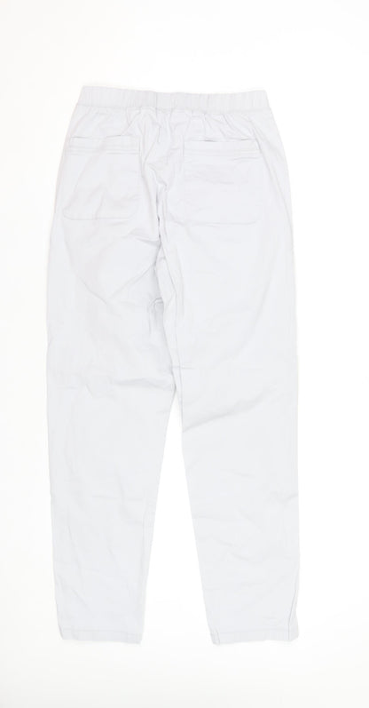 Dunnes Women's Grey Cargo Cotton Blend Elastic Waist Trousers XS
