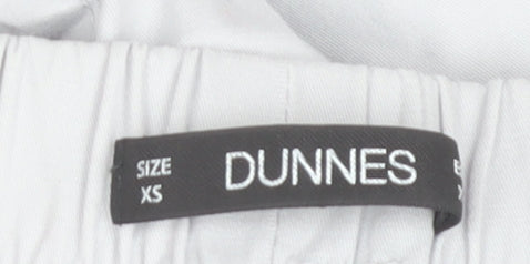 Dunnes Women's Grey Cargo Cotton Blend Elastic Waist Trousers XS