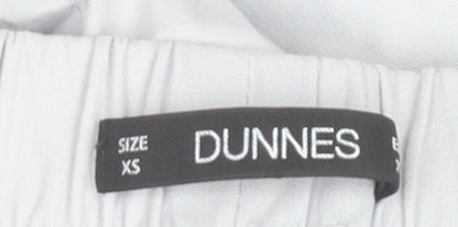 Dunnes Women's Grey Cargo Cotton Blend Elastic Waist Trousers XS