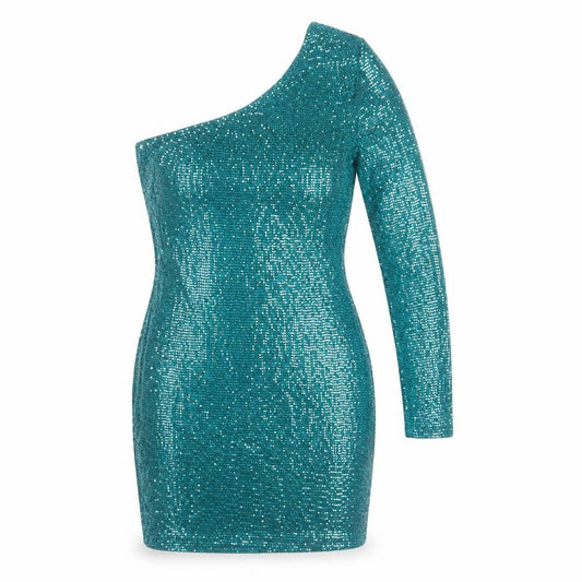 Primark Women’s Green Sequin One Shoulder Bodycon Dress XS