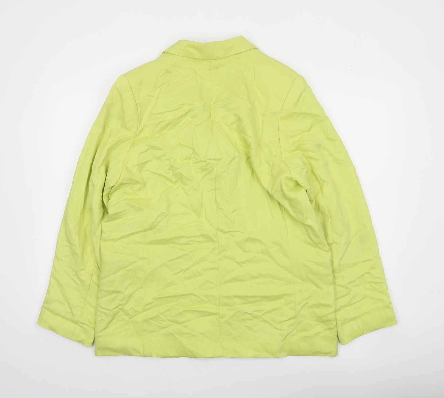 H&M Women Green Double-Breasted Blazer Size 12 Regular Fit