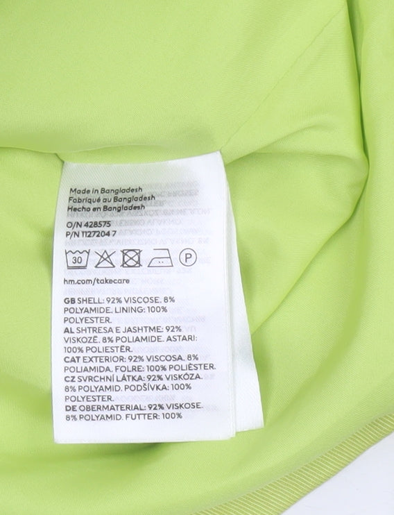 H&M Women Green Double-Breasted Blazer Size 12 Regular Fit
