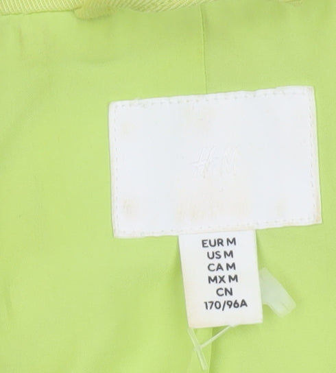 H&M Women Green Double-Breasted Blazer Size 12 Regular Fit