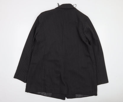 New Look Women’s Black Pinstripe Double-Breasted Suit Jacket UK 16