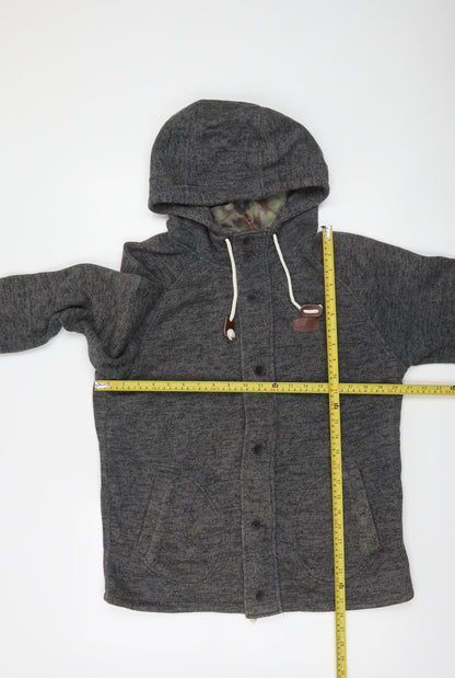 Vans Mens Grey Hooded Button Cardigan Jumper Small
