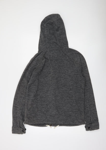 Vans Mens Grey Hooded Button Cardigan Jumper Small