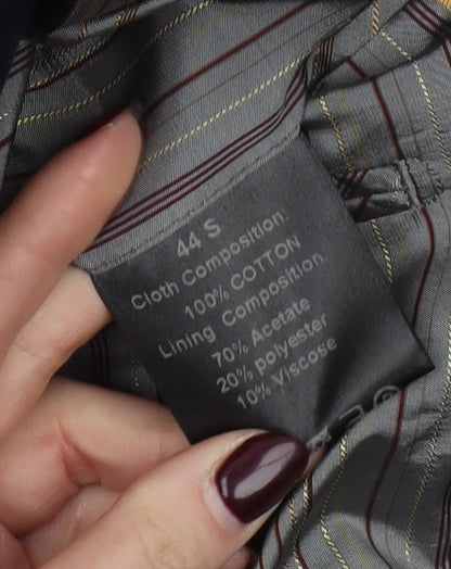 Douglas Men’s Black Cotton Blazer Jacket 44 Short Casual Two Button