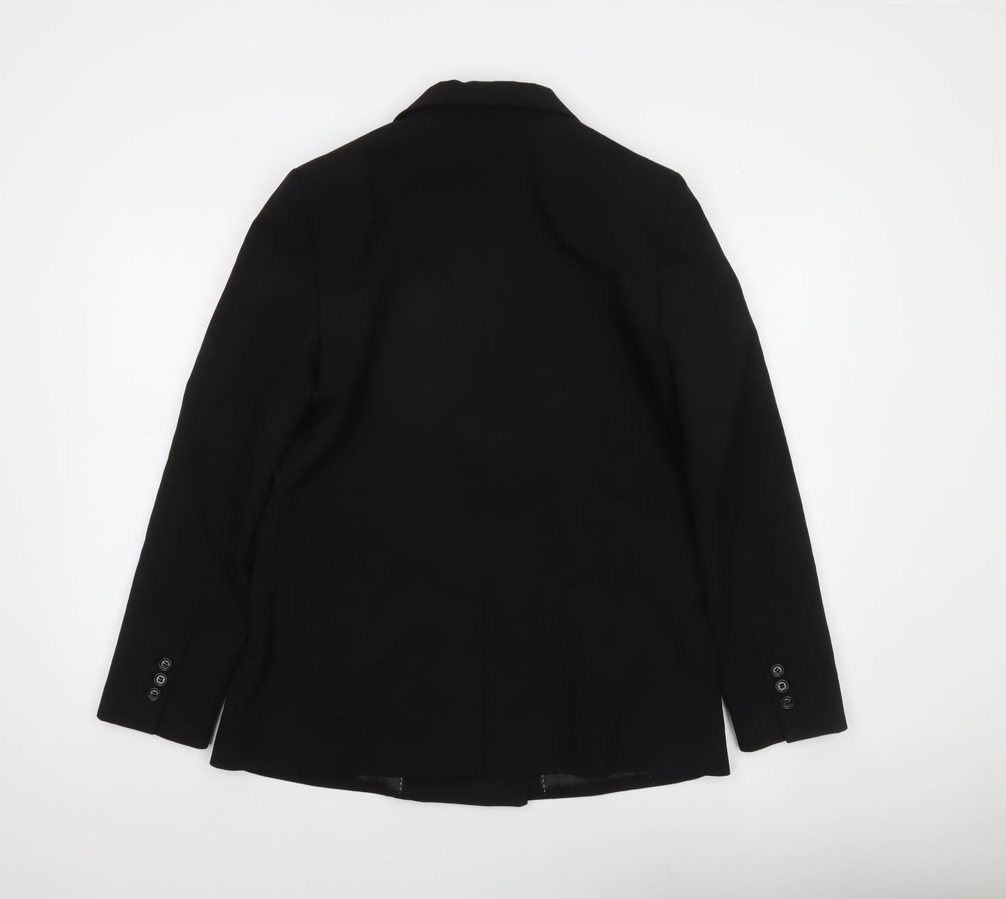 MNG Women's Black Double-Breasted Blazer Size 10 Regular Fit