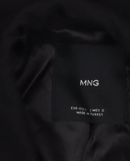 MNG Women's Black Double-Breasted Blazer Size 10 Regular Fit