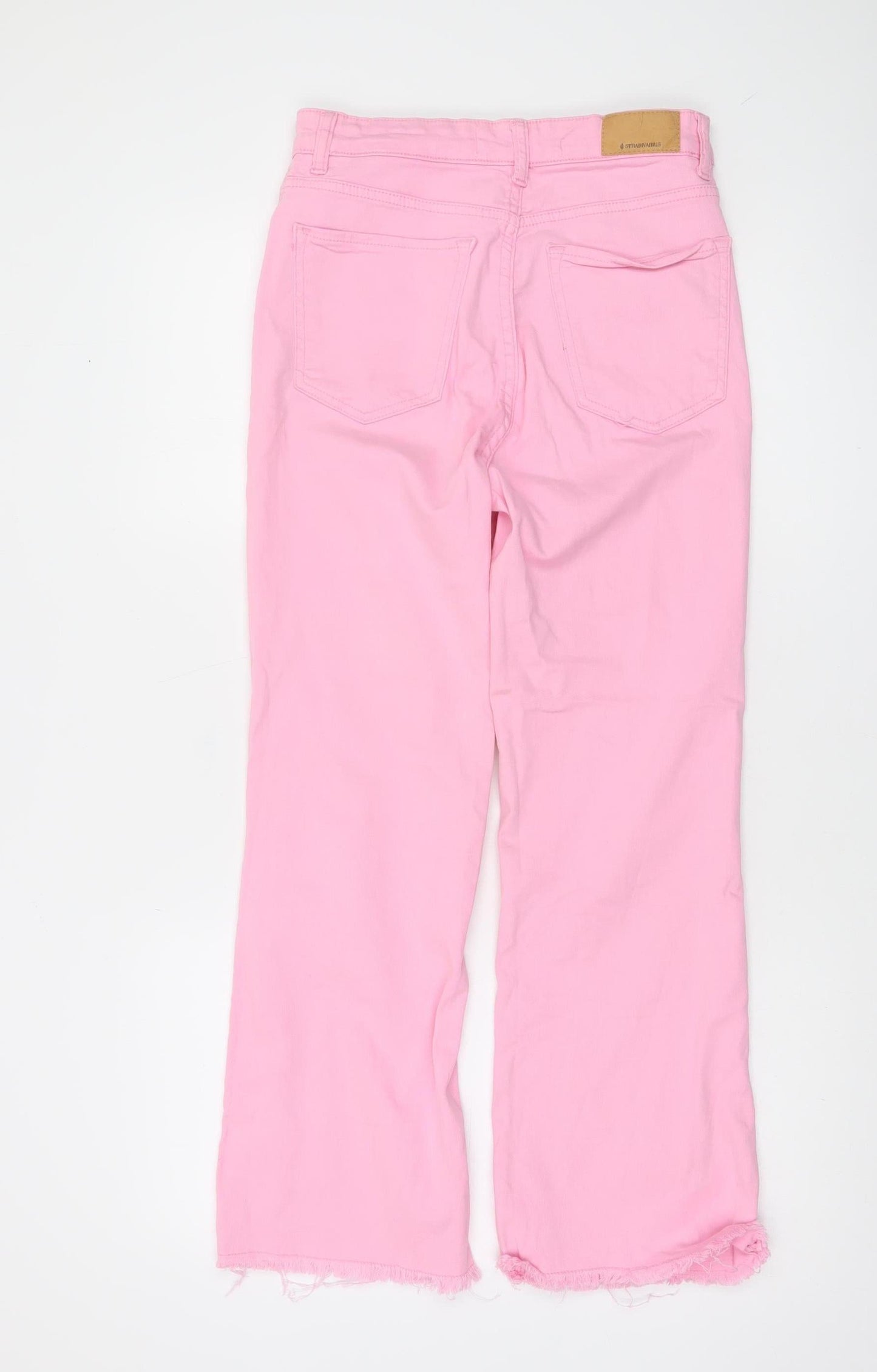 Stradivarius Women's Pink Denim Straight Jeans Size 8 Regular Fit