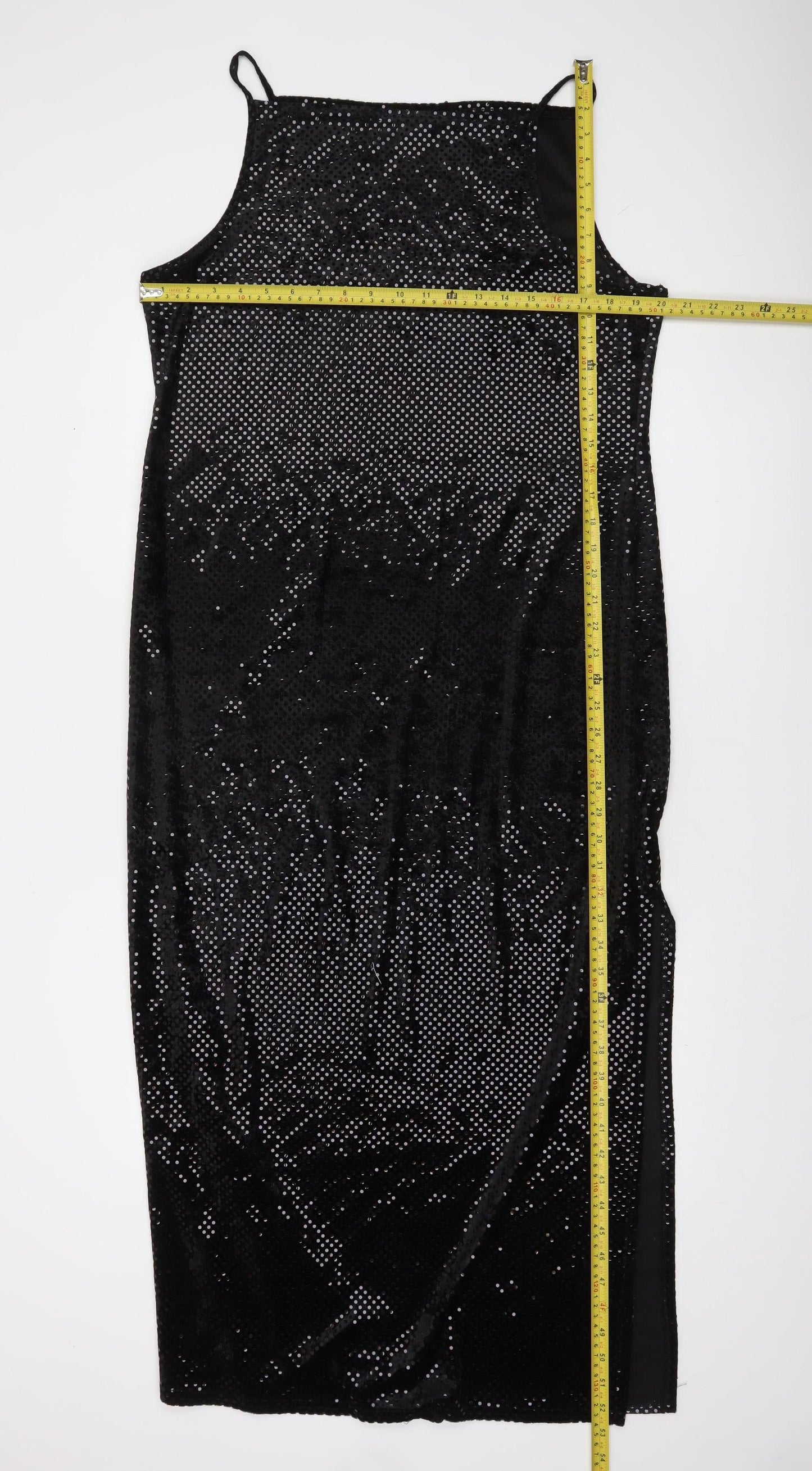 Debenhams Women’s Black Sequin Bodycon Midi Dress Size 18