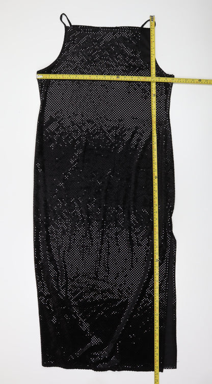 Debenhams Women’s Black Sequin Bodycon Midi Dress Size 18