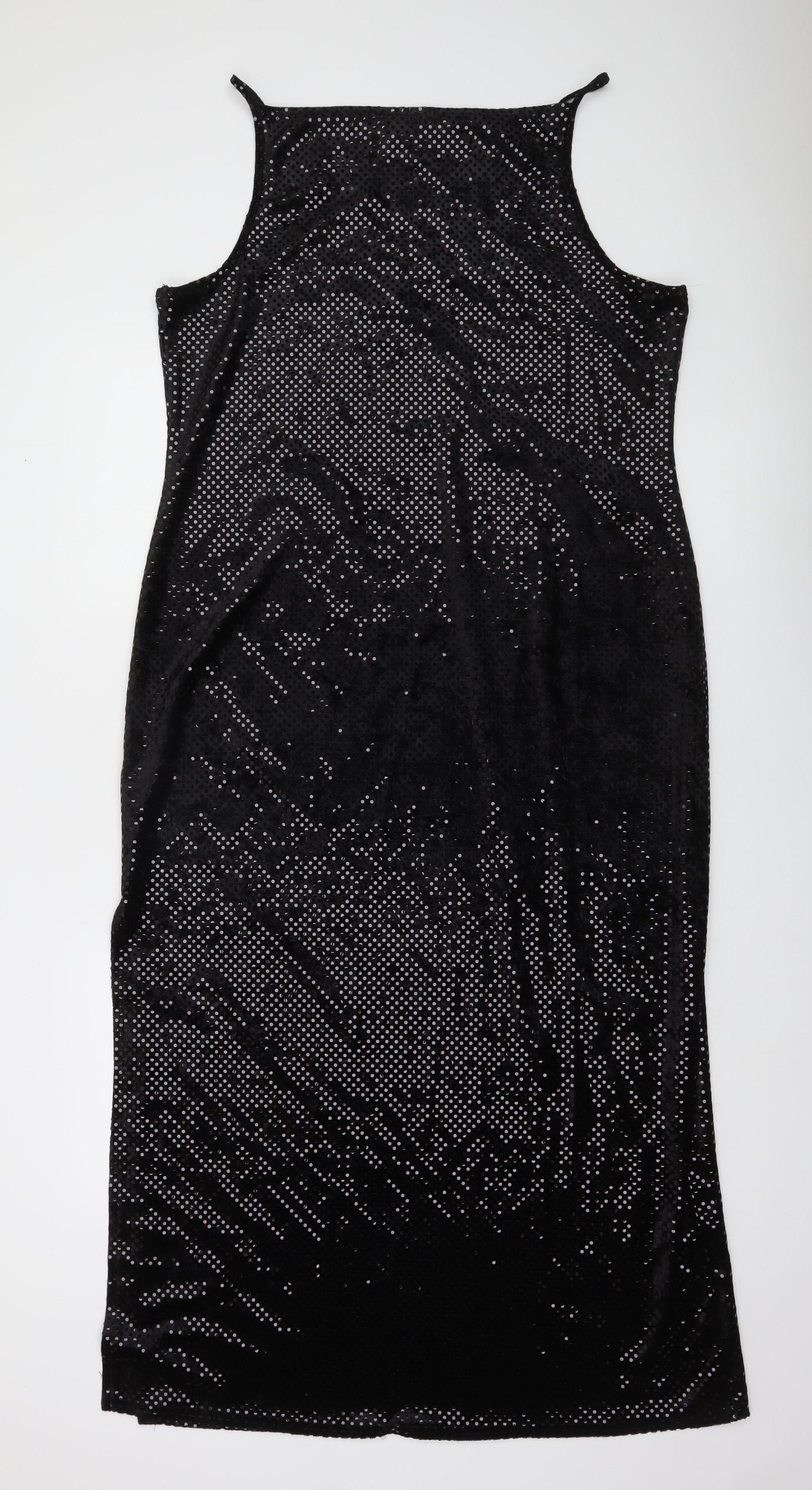 Debenhams Women’s Black Sequin Bodycon Midi Dress Size 18