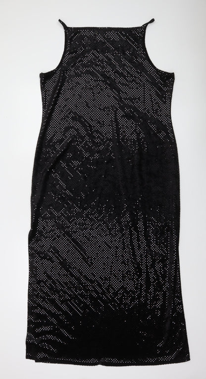 Debenhams Women’s Black Sequin Bodycon Midi Dress Size 18