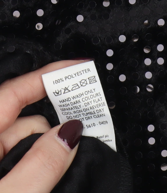 Debenhams Women’s Black Sequin Bodycon Midi Dress Size 18