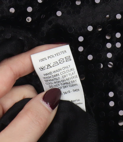 Debenhams Women’s Black Sequin Bodycon Midi Dress Size 18
