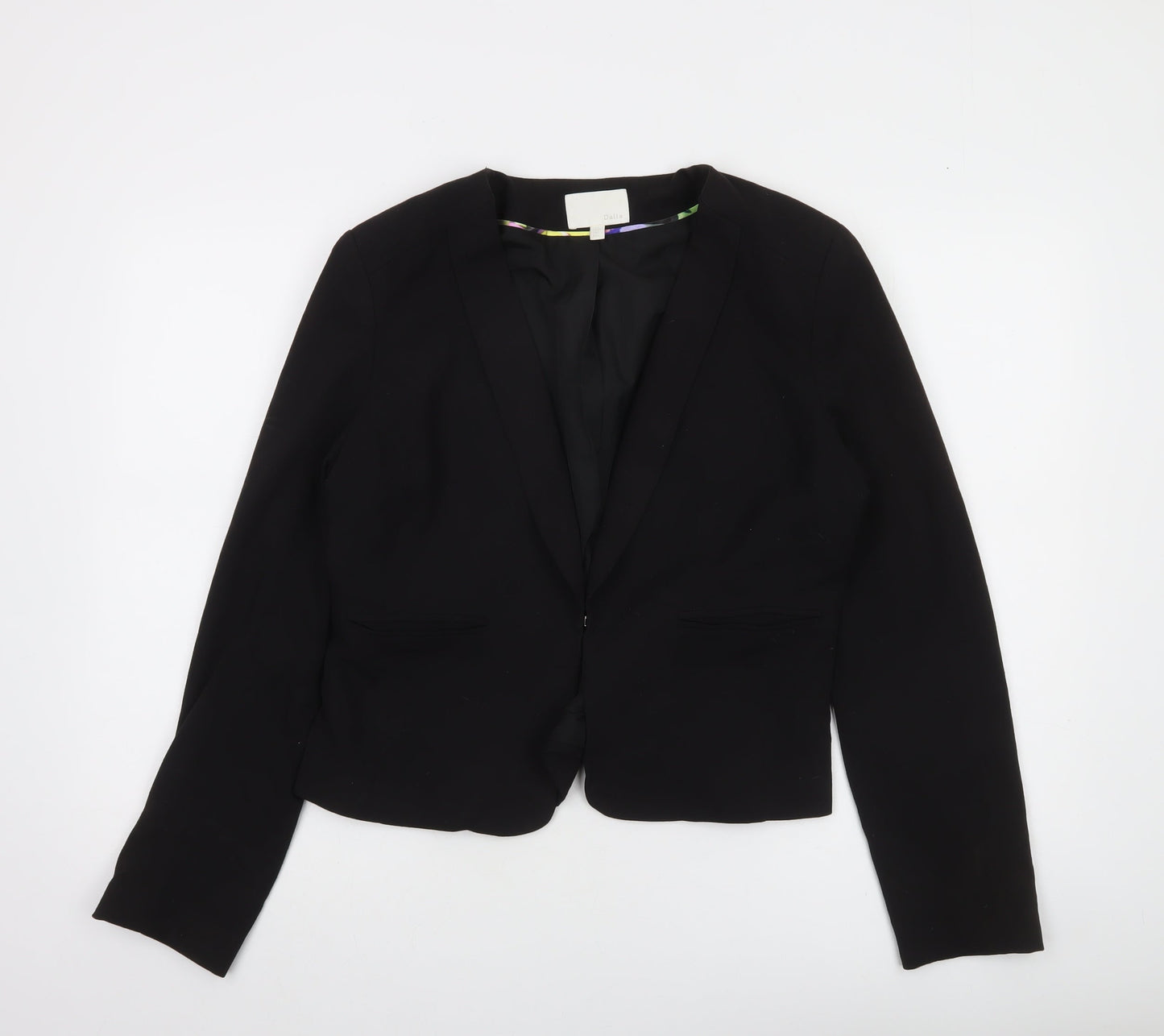 Dalia Womens Black Slim Fit Single-Breasted Blazer Jacket Size UK