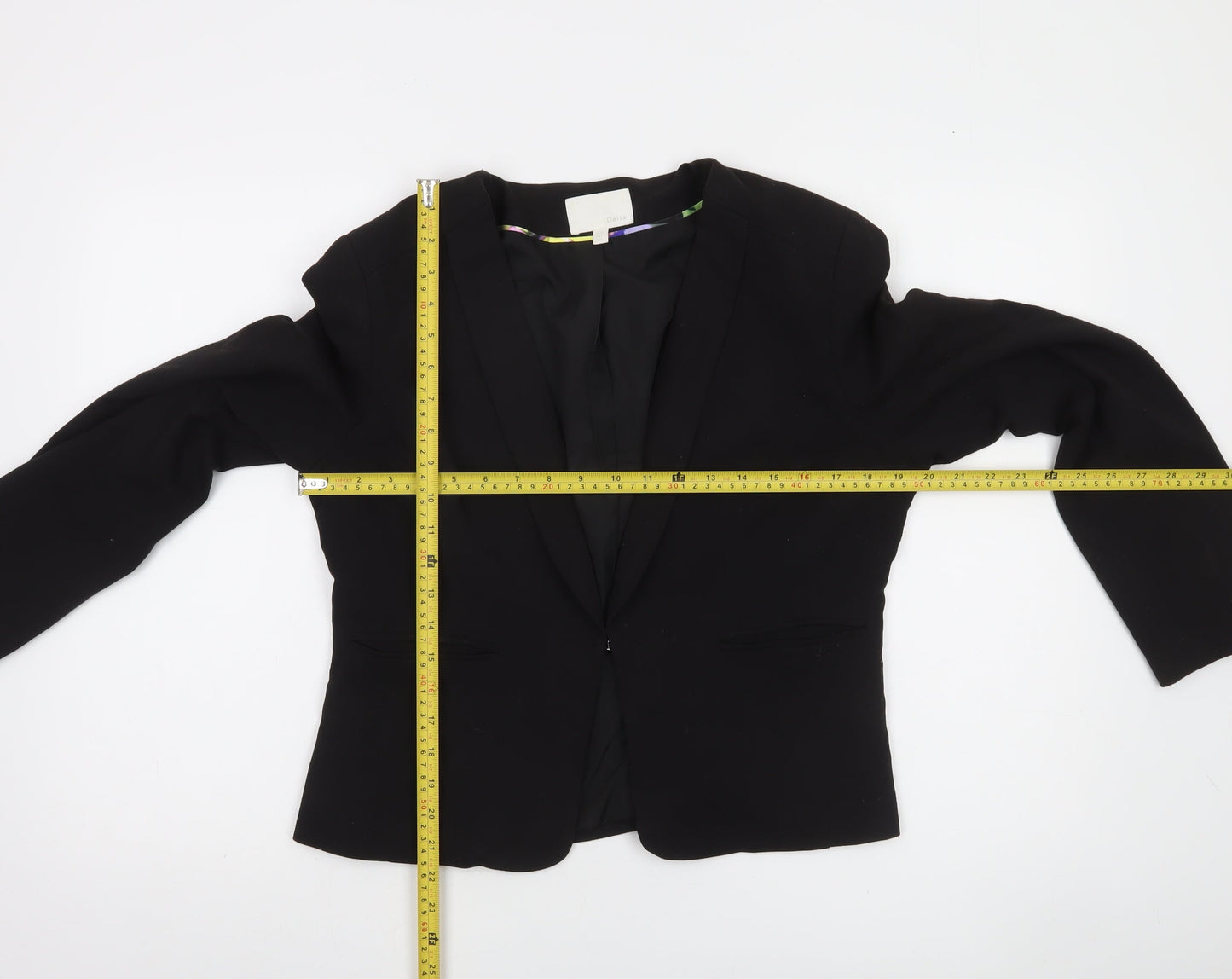 Dalia Womens Black Slim Fit Single-Breasted Blazer Jacket Size UK