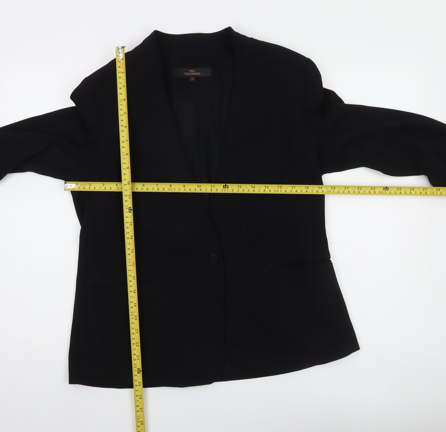 Next Women's Black Tailored One-Button Blazer Size 14
