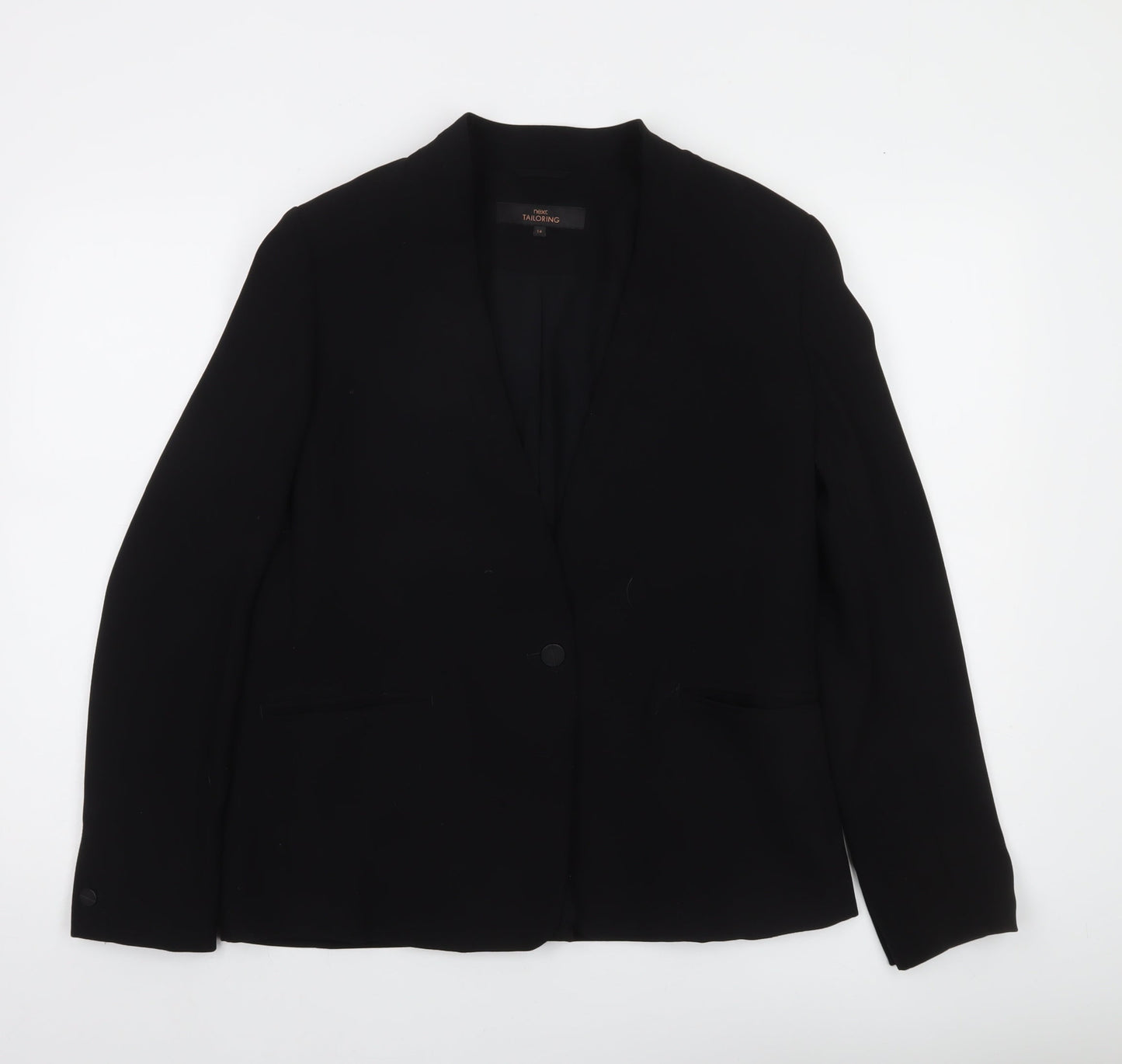 Next Women's Black Tailored One-Button Blazer Size 14
