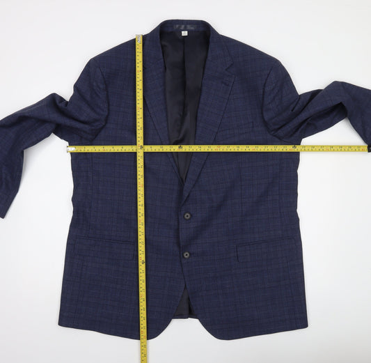 Marks and Spencer Men's Blue Check 48in Regular Fit Suit Jacket