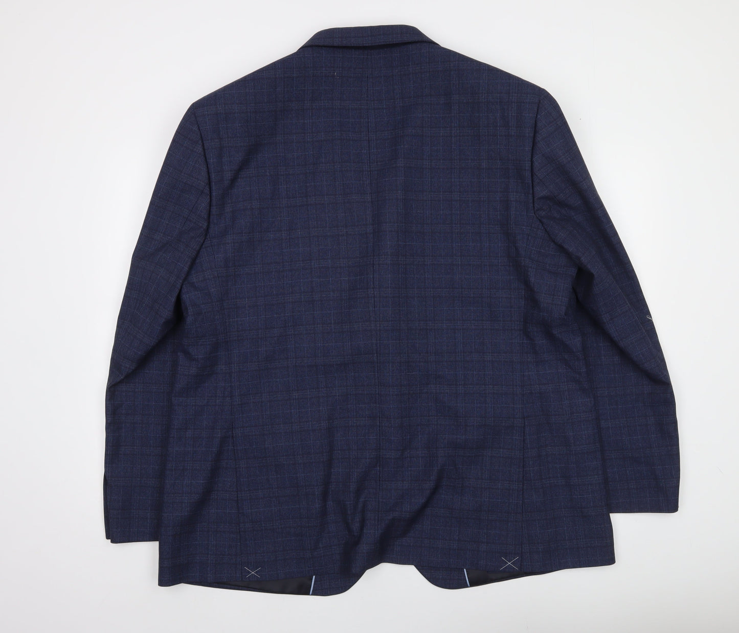 Marks and Spencer Men's Blue Check 48in Regular Fit Suit Jacket