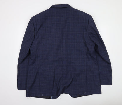 Marks and Spencer Men's Blue Check 48in Regular Fit Suit Jacket