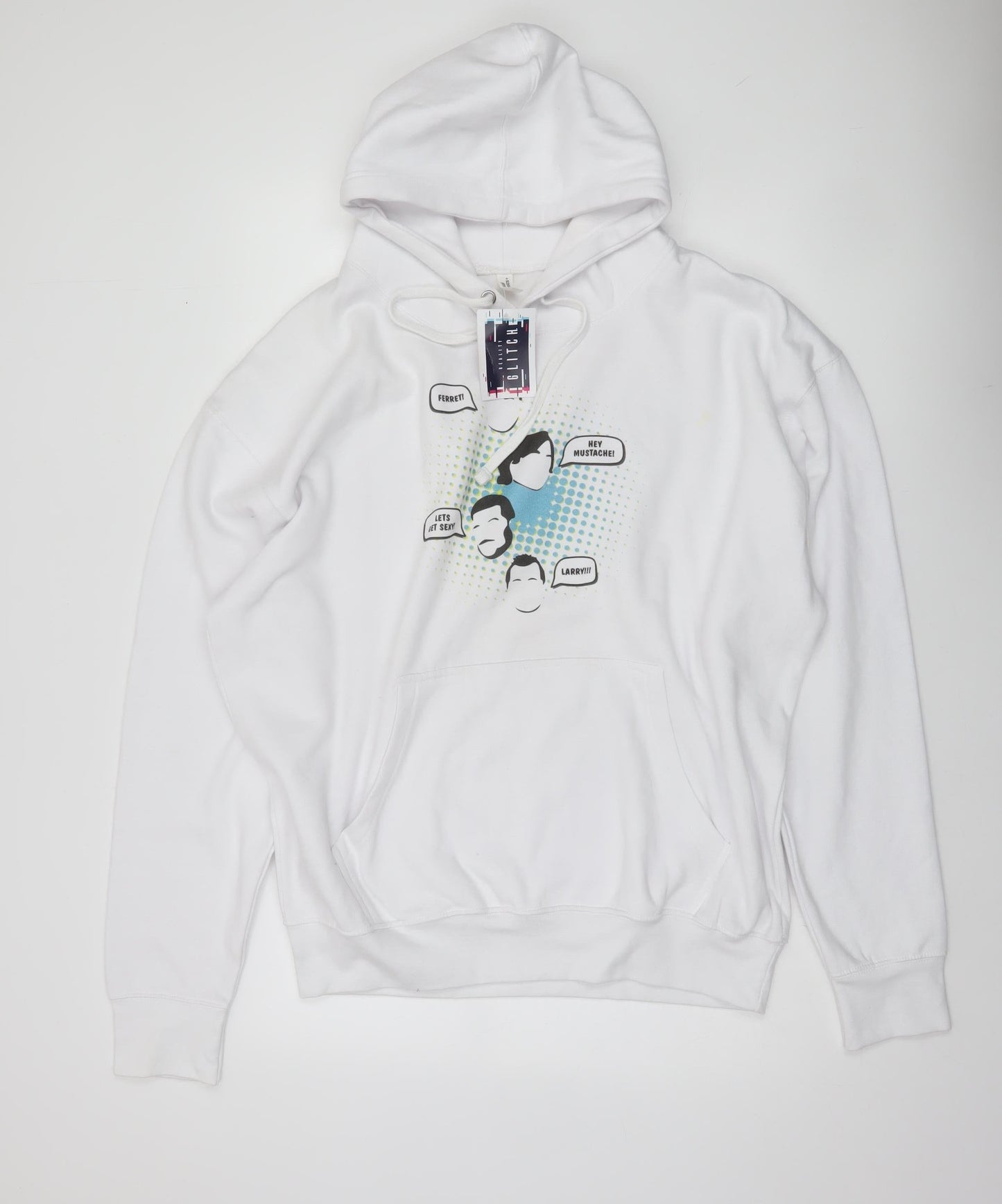 Casual Classics Men’s White 2XL Pullover Hoodie Graphic Print Funny Quote