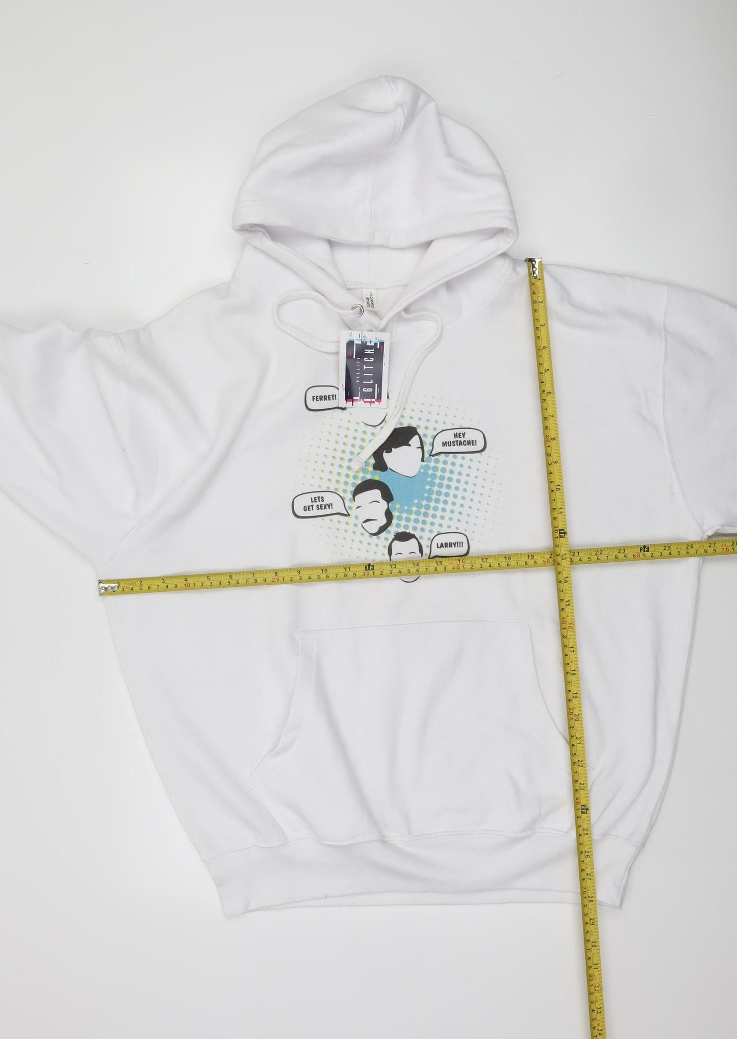 Casual Classics Men’s White 2XL Pullover Hoodie Graphic Print Funny Quote