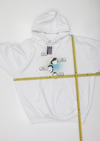 Casual Classics Men’s White 2XL Pullover Hoodie Graphic Print Funny Quote