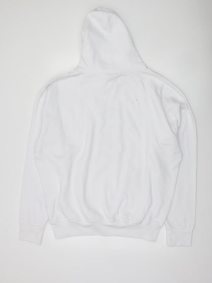Casual Classics Men’s White 2XL Pullover Hoodie Graphic Print Funny Quote