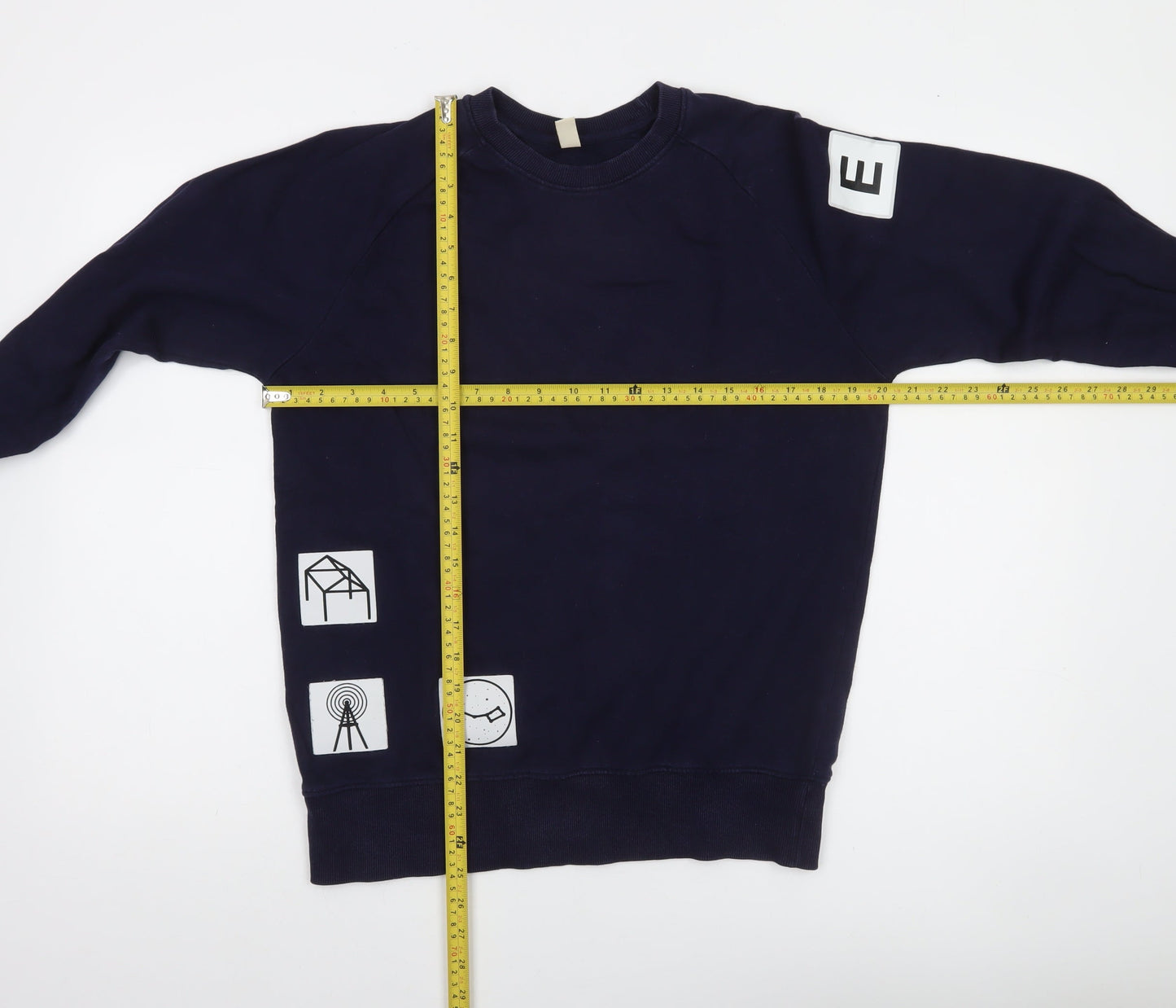 Earth Positive Men's Blue Organic Cotton Graphic Sweatshirt Size S