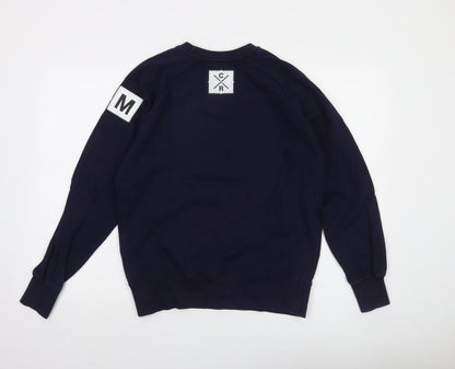 Earth Positive Men's Blue Organic Cotton Graphic Sweatshirt Size S