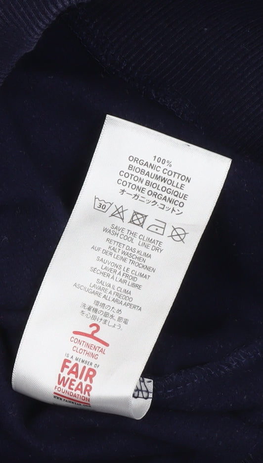 Earth Positive Men's Blue Organic Cotton Graphic Sweatshirt Size S