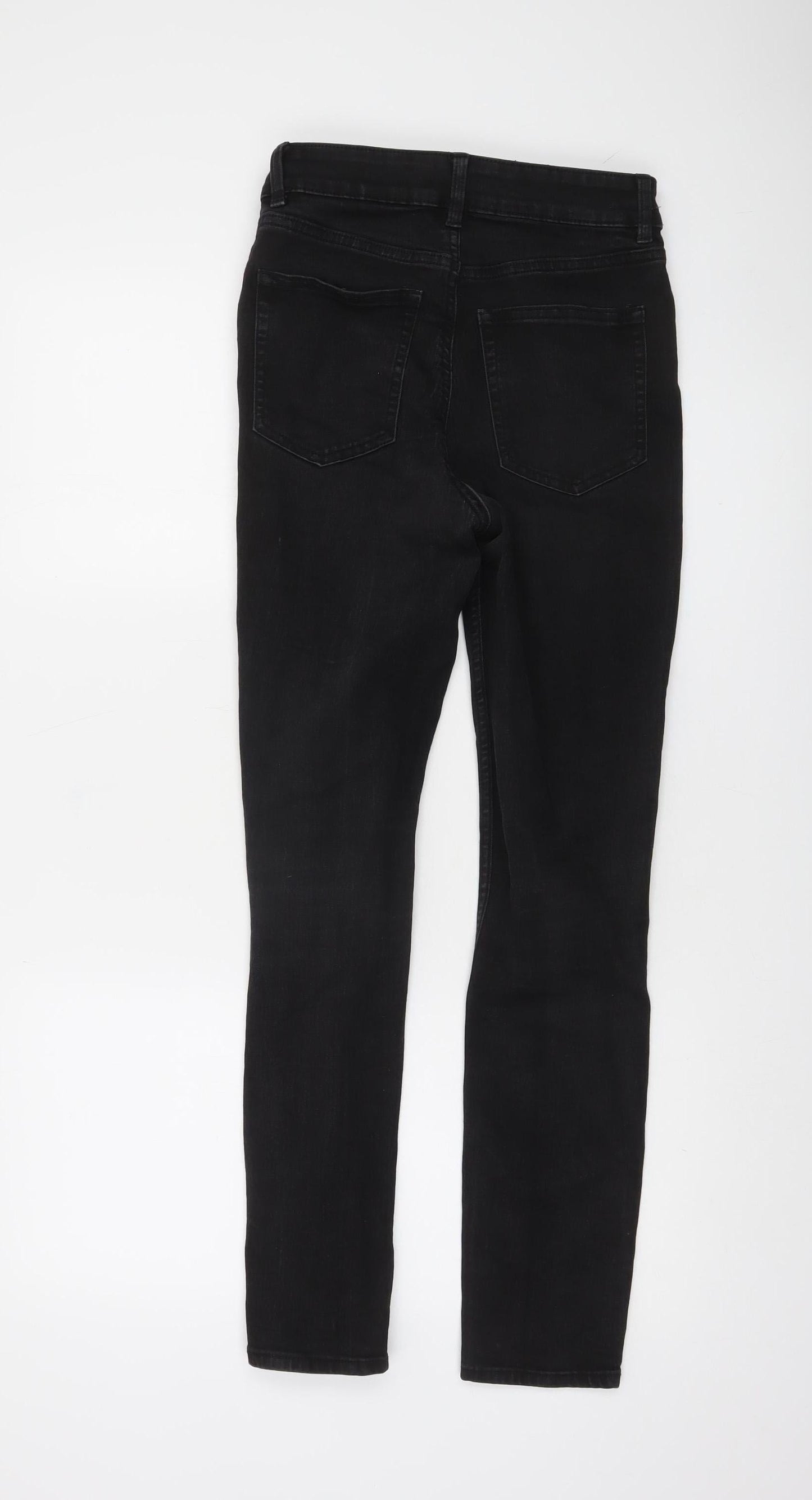 H&M Womens Black Skinny Jeans Size 8 High Rise Stretch Denim