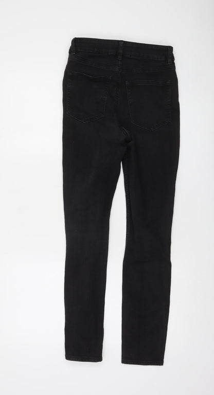 H&M Womens Black Skinny Jeans Size 8 High Rise Stretch Denim