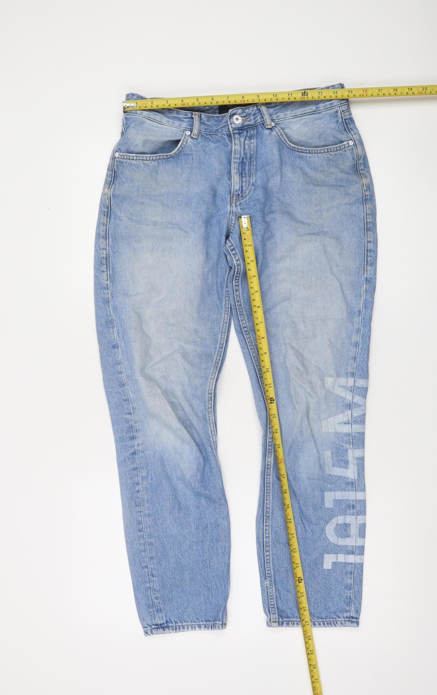 Scotch & Soda Womens Blue High Rise Straight Jeans Size 10