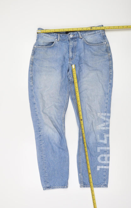 Scotch & Soda Womens Blue High Rise Straight Jeans Size 10