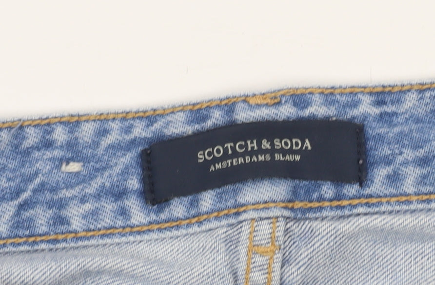 Scotch & Soda Womens Blue High Rise Straight Jeans Size 10